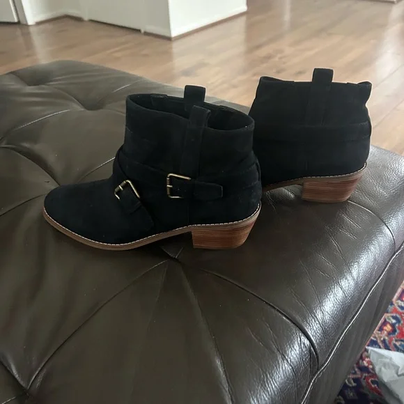 Black Ankle Boots with Buckle Detail - Picture 6 of 7